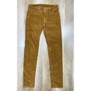Patagonia Fitted Corduroy Low Rise Skinny Pants Womens 27x29.5 Brown Organic EUC